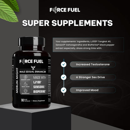 Force Fuel Merlin Might – Male Performance Support Supplement with Tongkat Ali and Ashwagandha