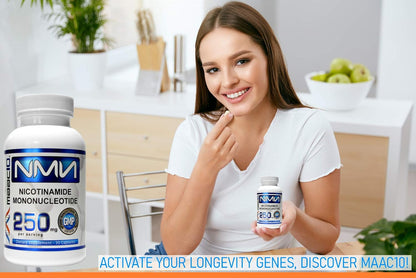 MAAC10 NMN 250mg Capsules (3-Pack) Stabilised Form Real Nicotinamide Mononucleotide Supplement.