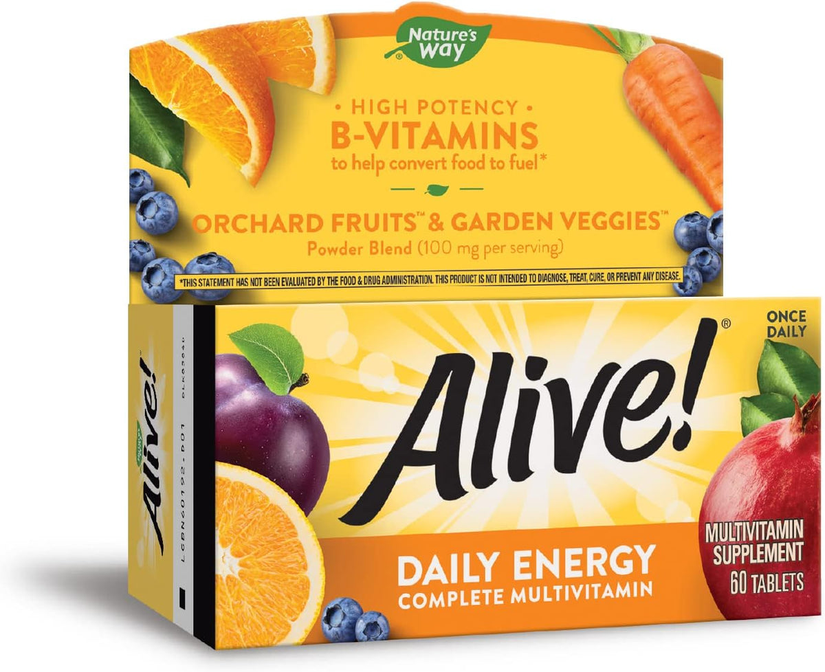 Nature’s Way Alive! Daily Energy Multivitamin, 22 Vitamins and Minerals, 60 Tablets (Pack of 2) – Image 3