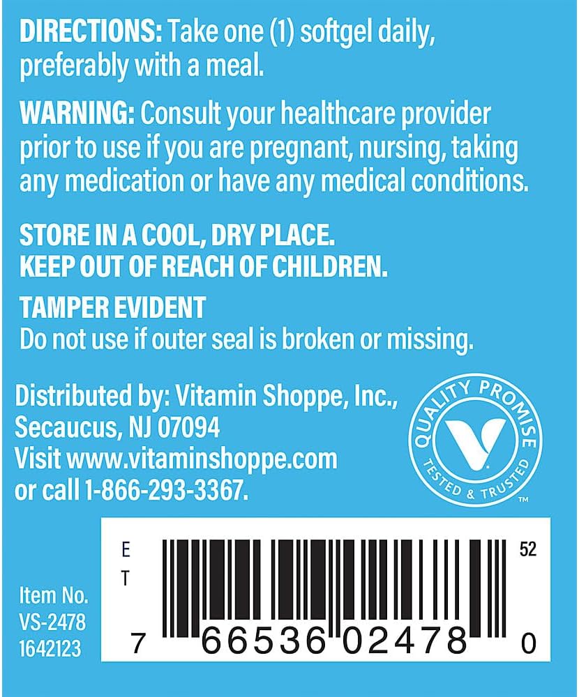 The Vitamin Shoppe Vitamin D3 1000IU Softgel Capsules, 200 Count - görsel 3