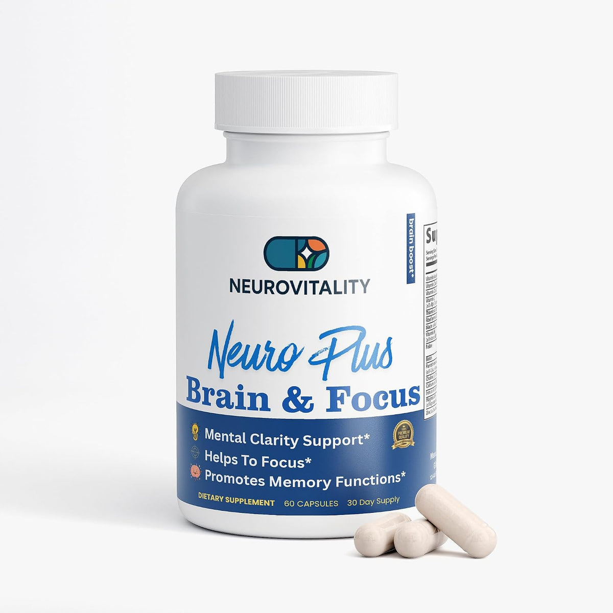 Neuro Plus Brain and Focus Formula – 40 Nootropic Blend for Memory, Focus & Cognitive Function (60 Capsules) - görsel 5