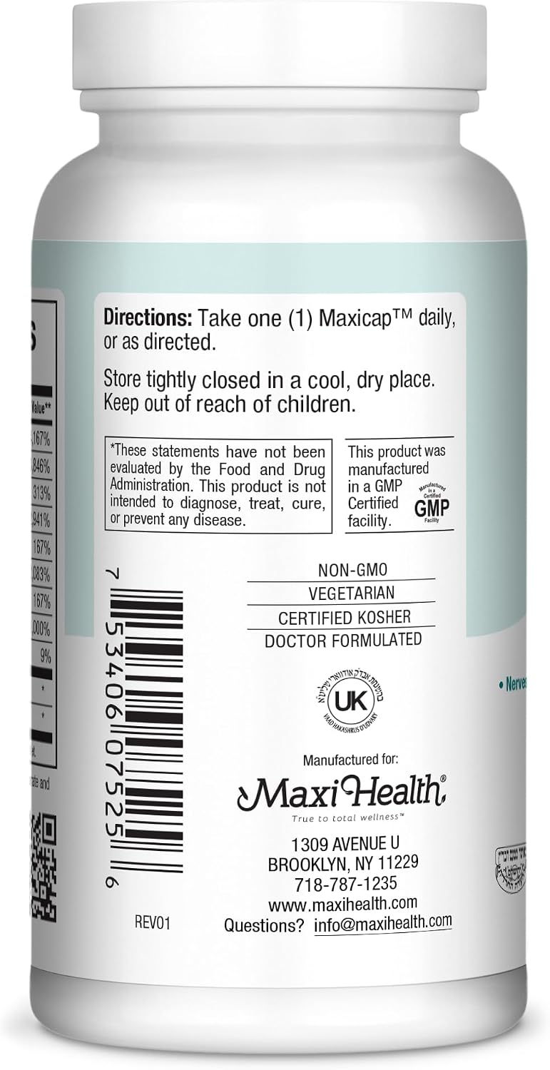 Maxi Health Stress Relief Vitamin B Complex - Vegan, Gluten & Soya Free, 250 Count - görsel 3