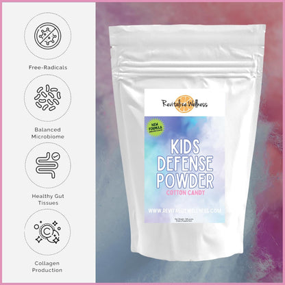 Kids Defence Powder | Orthomolecular Vitamin C (1000 mg) & B3 (250 mg) | New Formula | Cotton Candy Flavour | 120 Servings