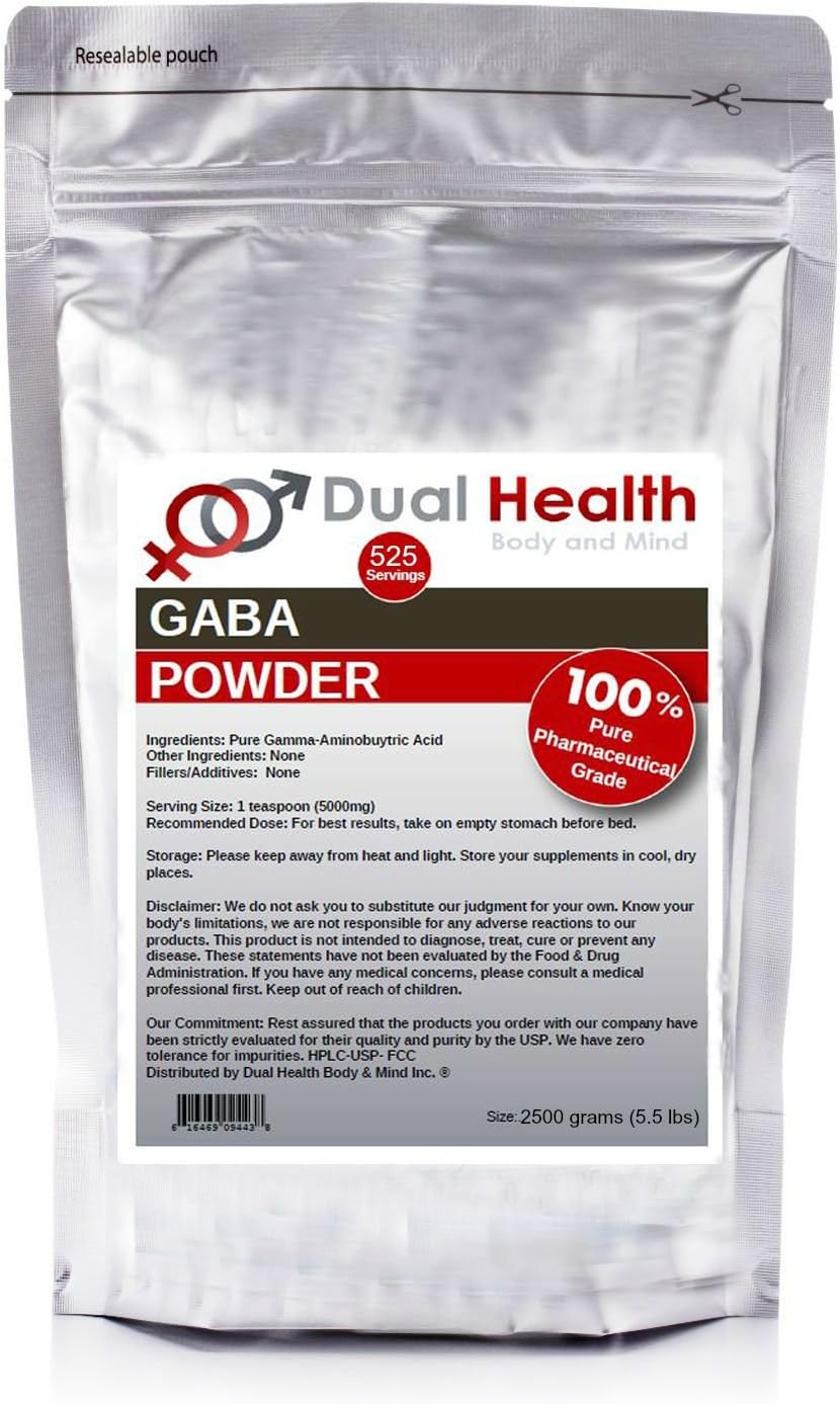 Pure GABA (2.5 kg) Gamma Aminobutyric Acid Powder Bulk Supplements - görsel 1