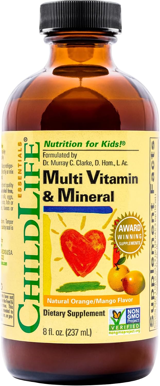 CHILDLIFE ESSENTIALS Children's Multivitamin & Mineral - Liquid Multivitamin for Toddlers & Kids, Orange Mango Flavour - görsel 1