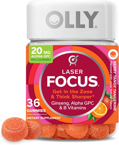 OLLY Laser Focus Gummy - Berry Tangerine - 36 Gummies