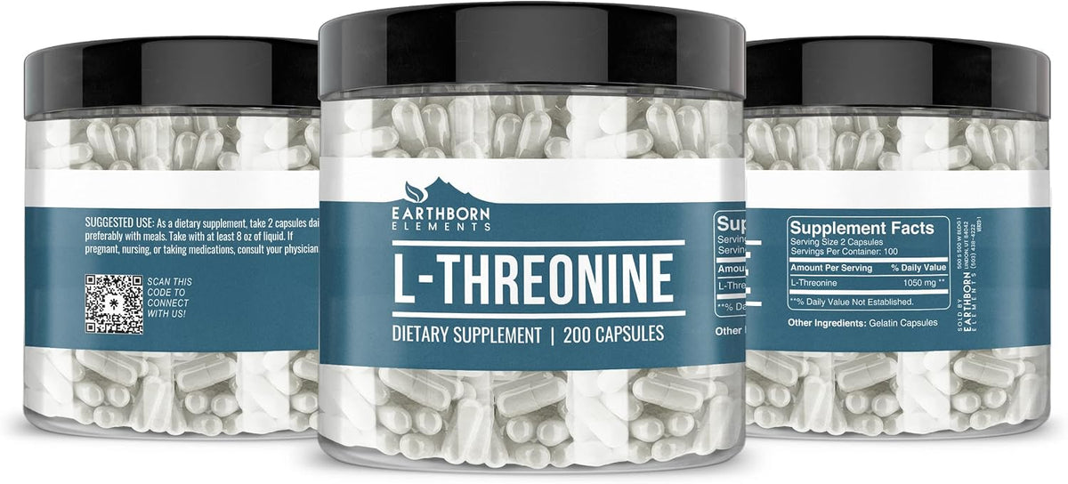 Earthborn Elements L-Threonine - 200 Capsules | Essential Amino Acid | Pure and Undiluted - görsel 4