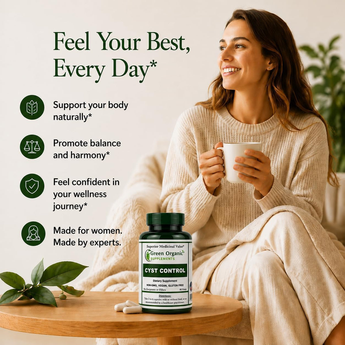 Green Organic Supplements Breast Cyst Support - 90 Vegetable Capsules - görsel 7