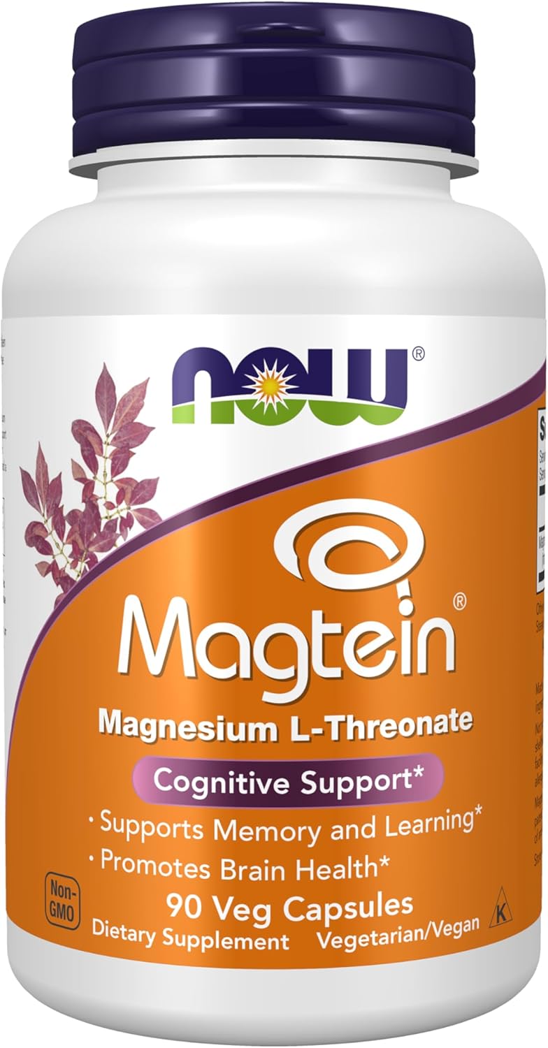 NOW Foods Magtein™ Magnesium L-Threonate, 90 Vegan Capsules - görsel 1