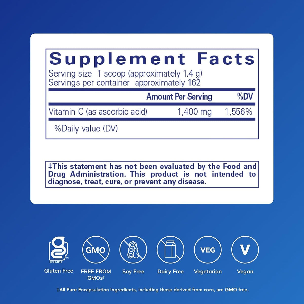 Pure Encapsulations Ascorbic Acid Powder – Hypoallergenic Vitamin C Supplement for Antioxidant Support (227 g) - görsel 2