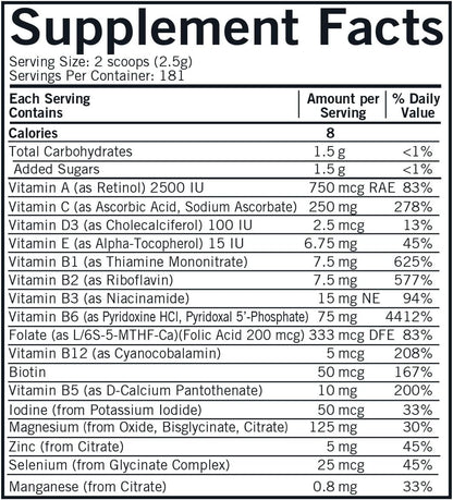 Kirkman Super Nu-Thera with 25 mg P-5-P Powder, 454 g (16 oz) – Multivitamin Supplement