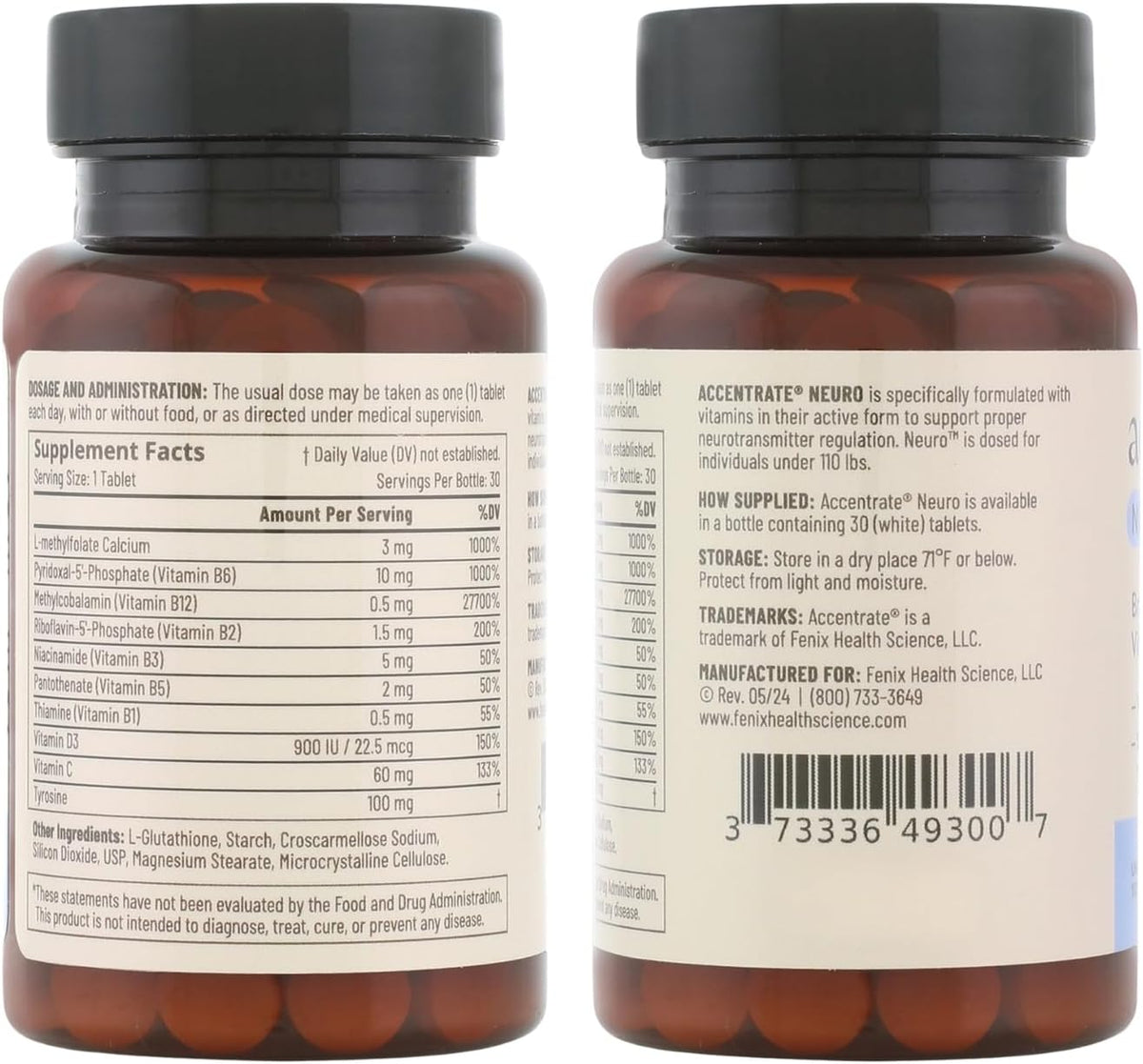 Accentrate Brain Supplement - Complete Methylated Vitamin B Complex with L-Methylfolate, Methylcobalamin, P5P & L-Tyrosine for Concentration, Attention, and Mood - görsel 8