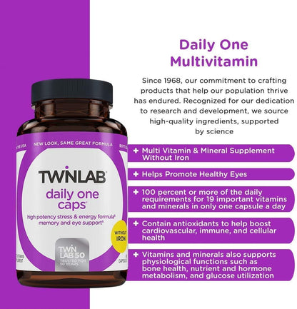 Twinlab Daily One Without Iron and with Florglo, 60 Tablets
