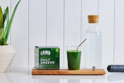 Laird Superfood Prebiotic Daily Greens, 15 Sachets, 0.5 oz (14 g) Each