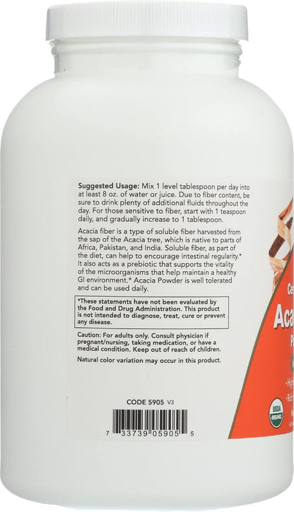 NOW Foods Acacia Fibre Organic Powder - 340 g – Image 6
