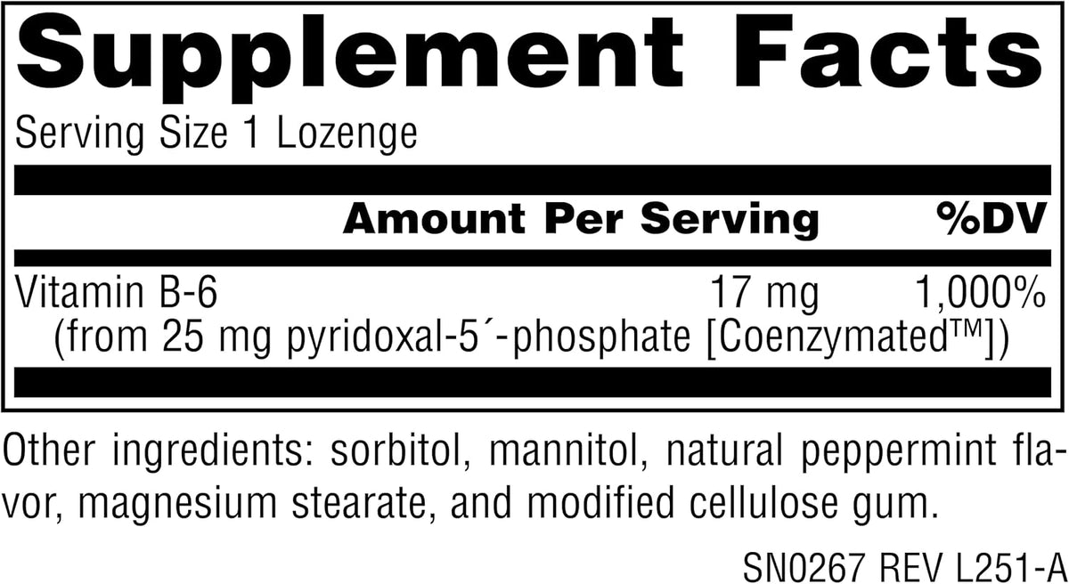 Source Naturals Coenzymated B-6, P-5-P Pyridoxal-5-Phosphate, 25 mg - 120 Lozenges - görsel 2