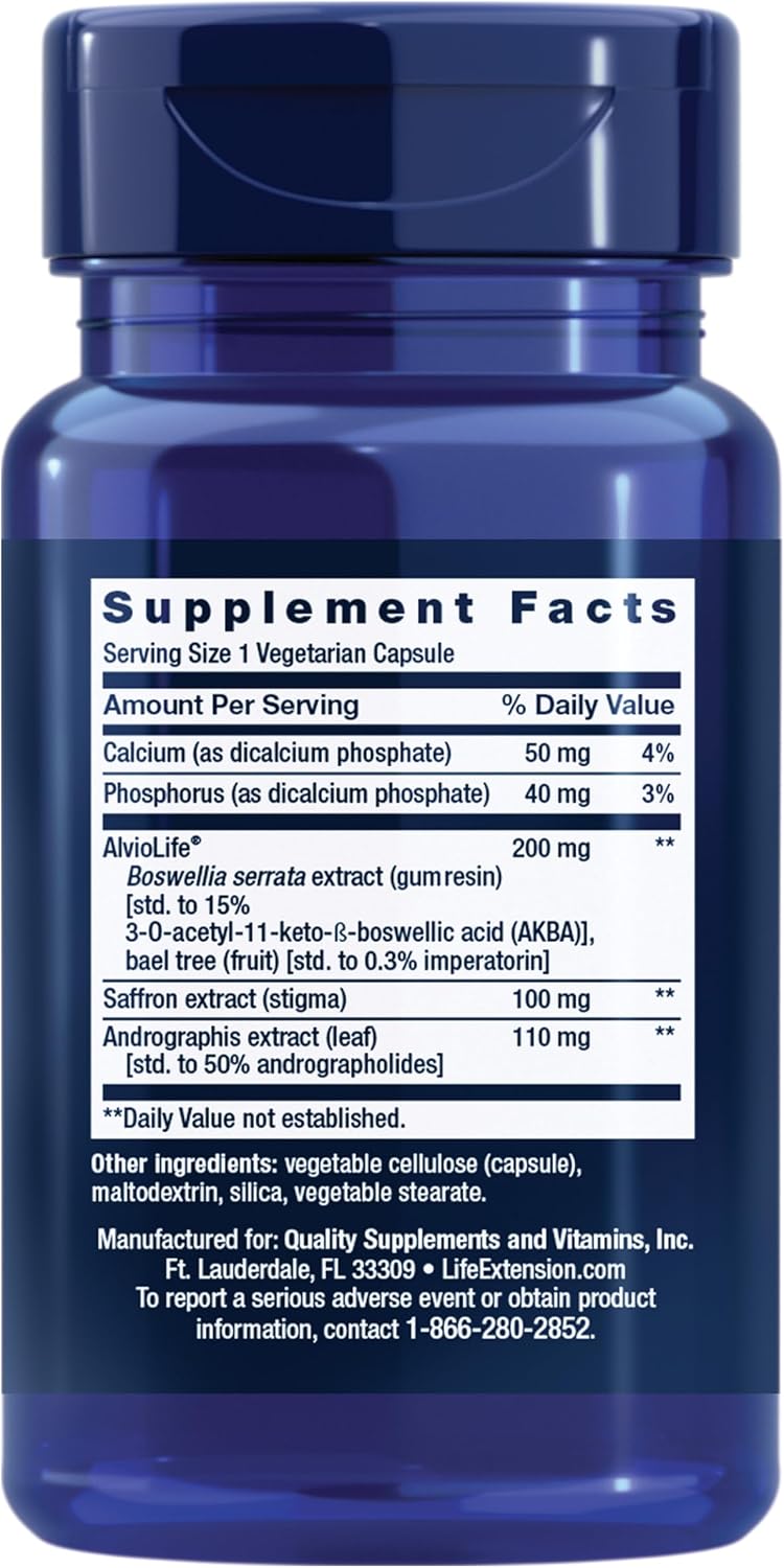 Life Extension Healthy Lungs, Respiratory Supplement, Lung Protection, Boswellia Serrata, Saffron Extract, Once-Daily, – Image 2