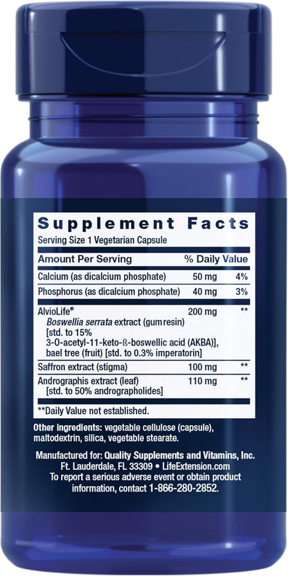 Life Extension Healthy Lungs, Respiratory Supplement, Lung Protection, Boswellia Serrata, Saffron Extract, Once-Daily, – Image 2
