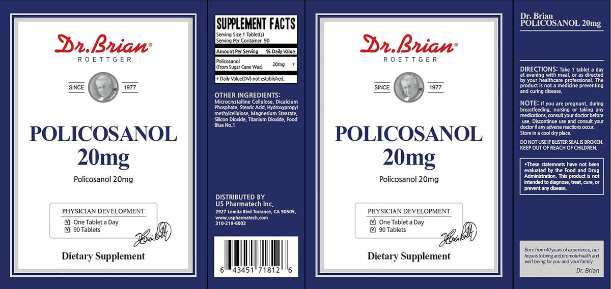 Dr. Brian Policosanol 20mg | Heart & Cholesterol Health Food Supplement - 90 Vegan Tablets - görsel 8