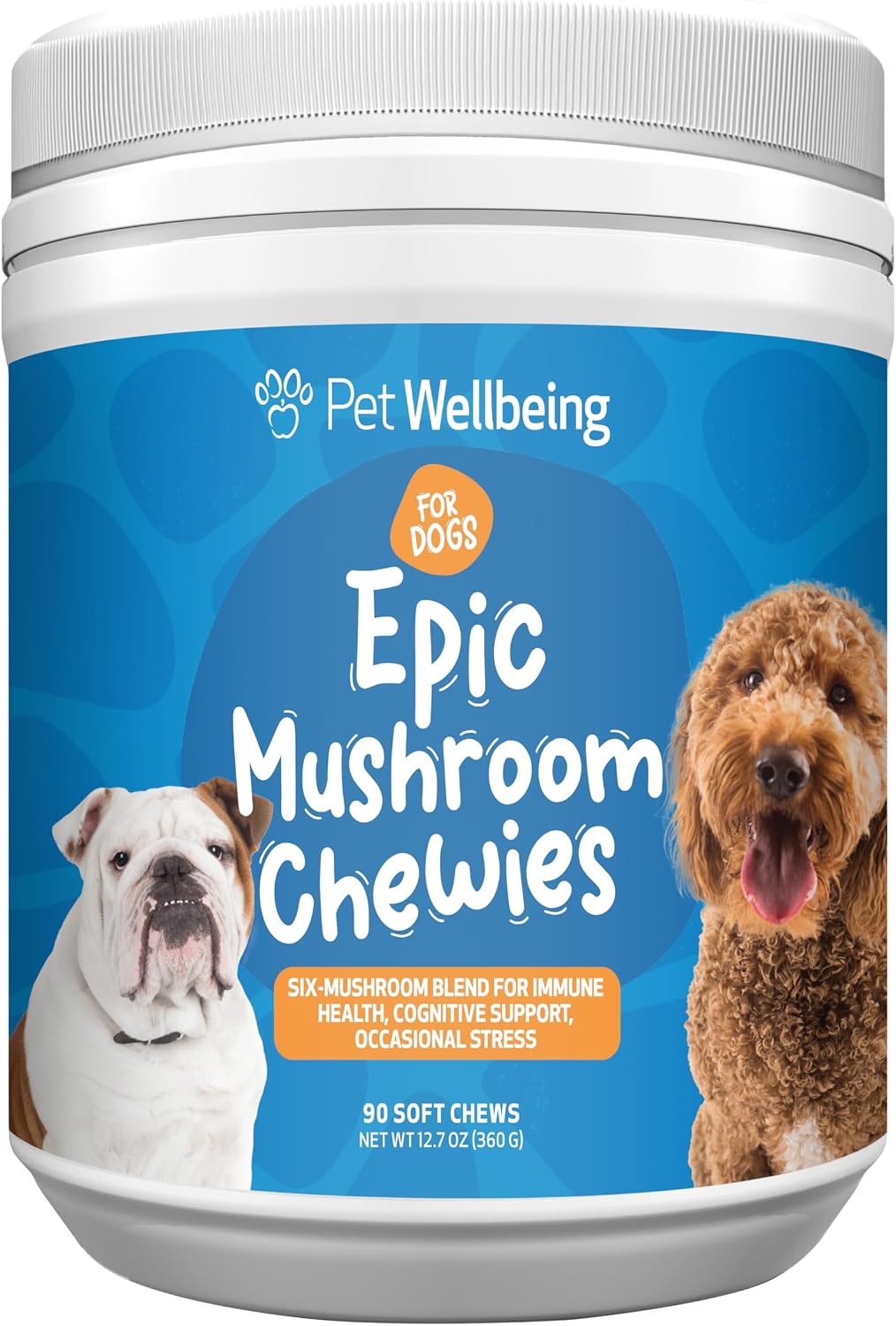 Pet Wellbeing Epic Mushroom Chewies for Dogs – Immune Support, Cognitive Health, Adaptogenic Stress Support with Reishi, Chaga, Lion's Mane Functional Mushrooms – Vet-Formulated 90 Soft Chews - görsel 1