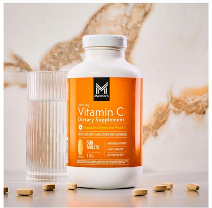 Vitamin C 1000mg with Citrus Bioflavonoids & Rose Hips – Immune Defence Support – 500 Tablets
