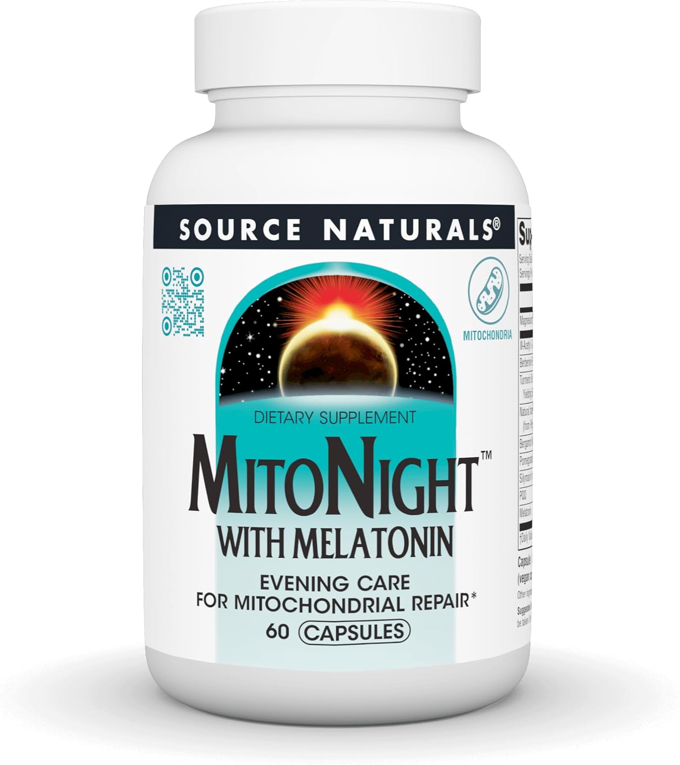 Source Naturals MitoNight® with Melatonin, Evening Care for Mitochondrial Health – 60 Capsules - görsel 1