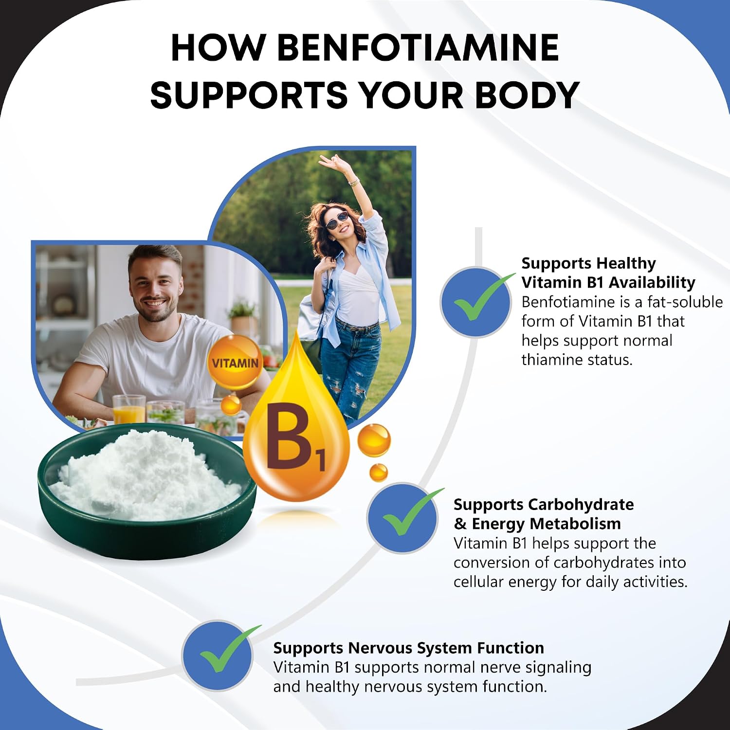 Benfotiamine with Vitamins B6, B12 & Black Pepper – 150 Capsules - görsel 5