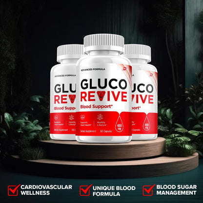 GlucoRevive Capsules – All-Natural Formula to Support Healthy Levels (2-Pack, 120 Capsules)