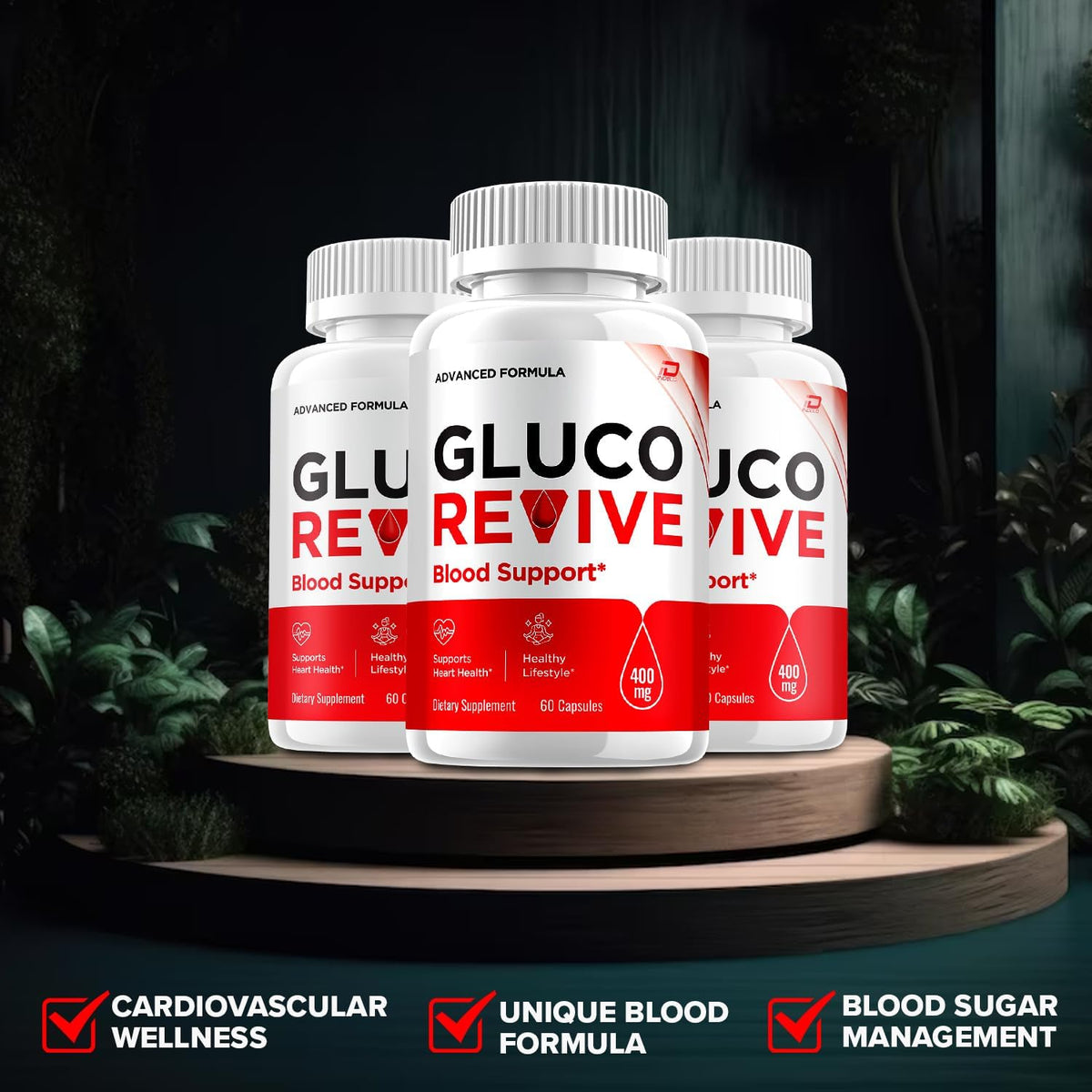 GlucoRevive Capsules – ReviveGluco Advanced Supplement, All-Natural Formula, 3-Pack (180 Capsules) - görsel 4