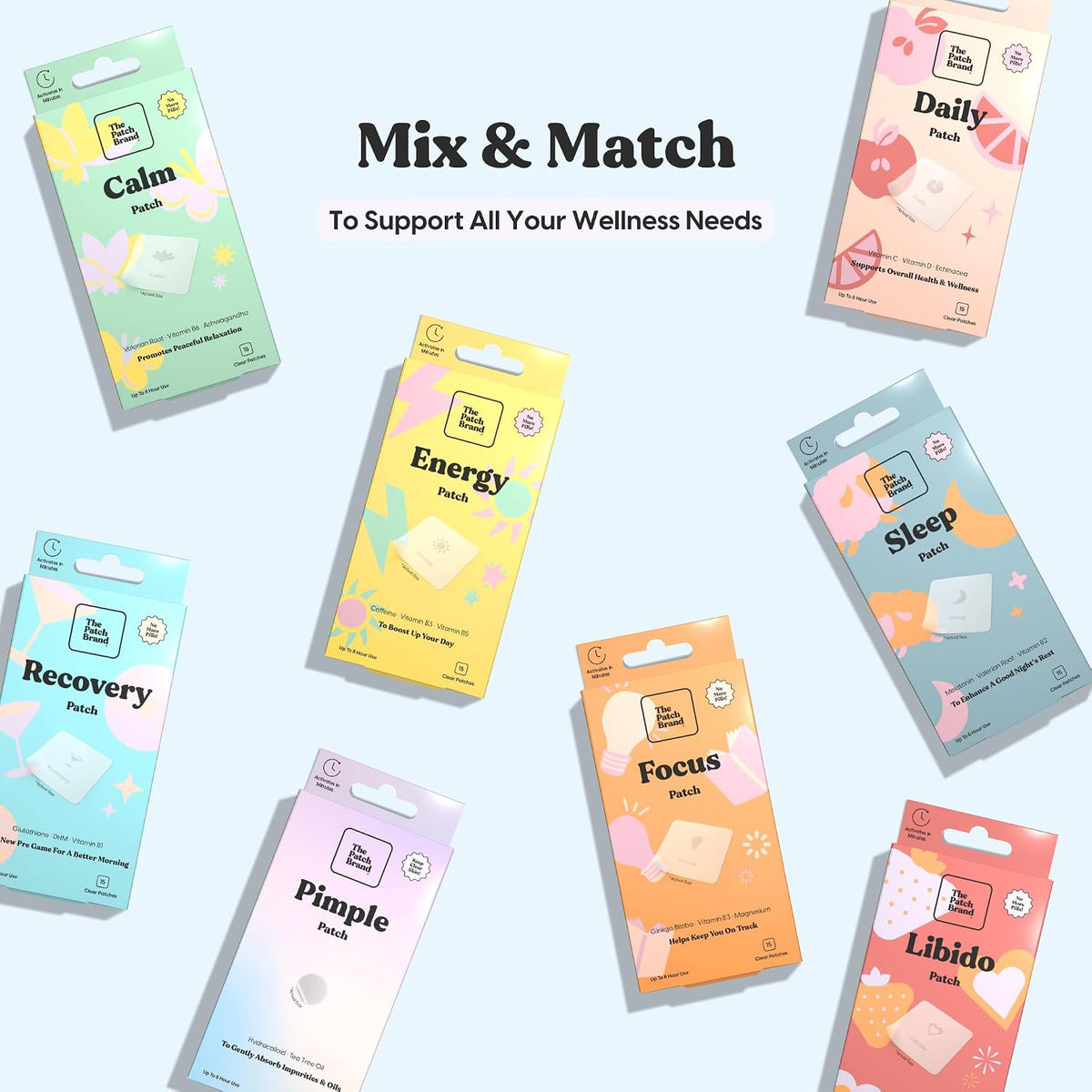 The Patch Brand Recovery Patches - Vitamin B1, DHM, Glutathione - 15 Patches - görsel 7