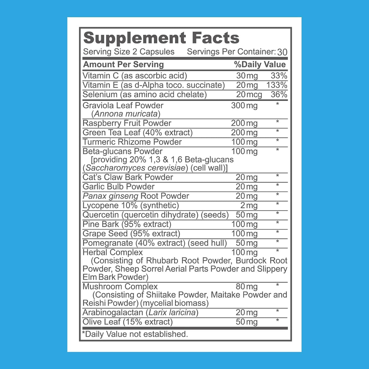 VHC Immune Support Complex – Vitamin C, E, Selenium, Quercetin, Beta-Glucans & More - görsel 2
