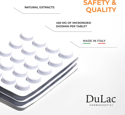 Dulac Dinaven 500, Micronised Diosmin Hesperidin Dietary Supplement, 120 Tablets