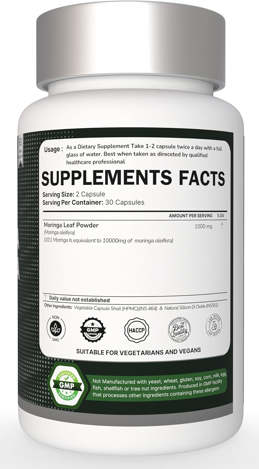 Heroot Organic Moringa Capsules – 60 Capsules - görsel 2