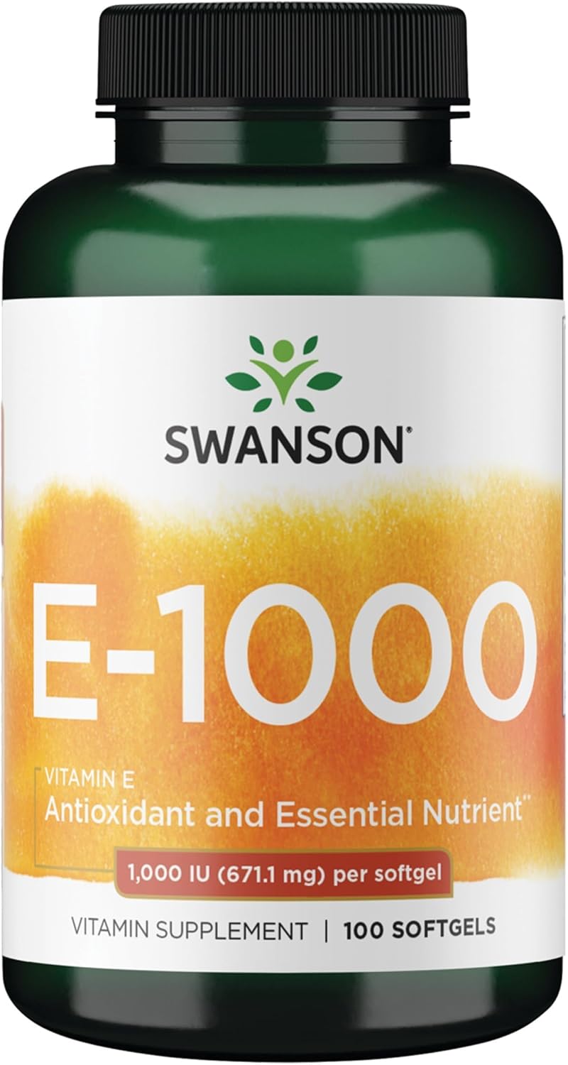 Swanson Natural Vitamin E 1000 IU, 100 Softgels - görsel 1