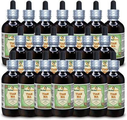 Tian Ma, Gastrodia (Gastrodia Elata) Tincture, Dried Tuber Liquid Extract (HerbalTerra) 4x4 fl.oz (4x120 ml)