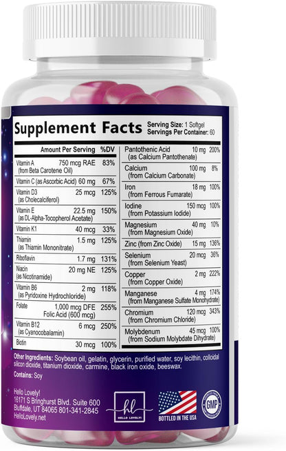 Multivitamin for Women – Complete Daily Supplement with Biotin, Iron and Vitamin D3