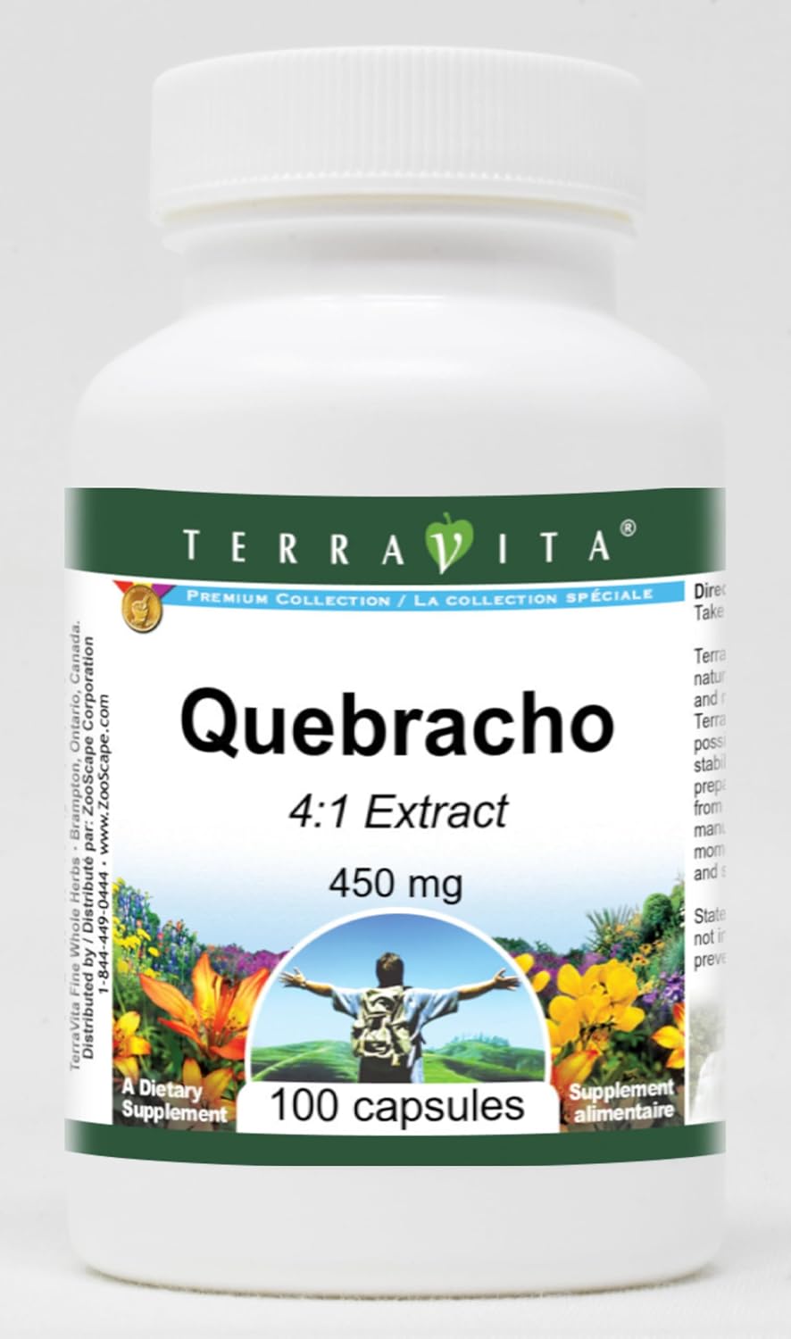 TerraVita Quebracho 4:1 Extract - 450 mg, 100 Capsules - görsel 1