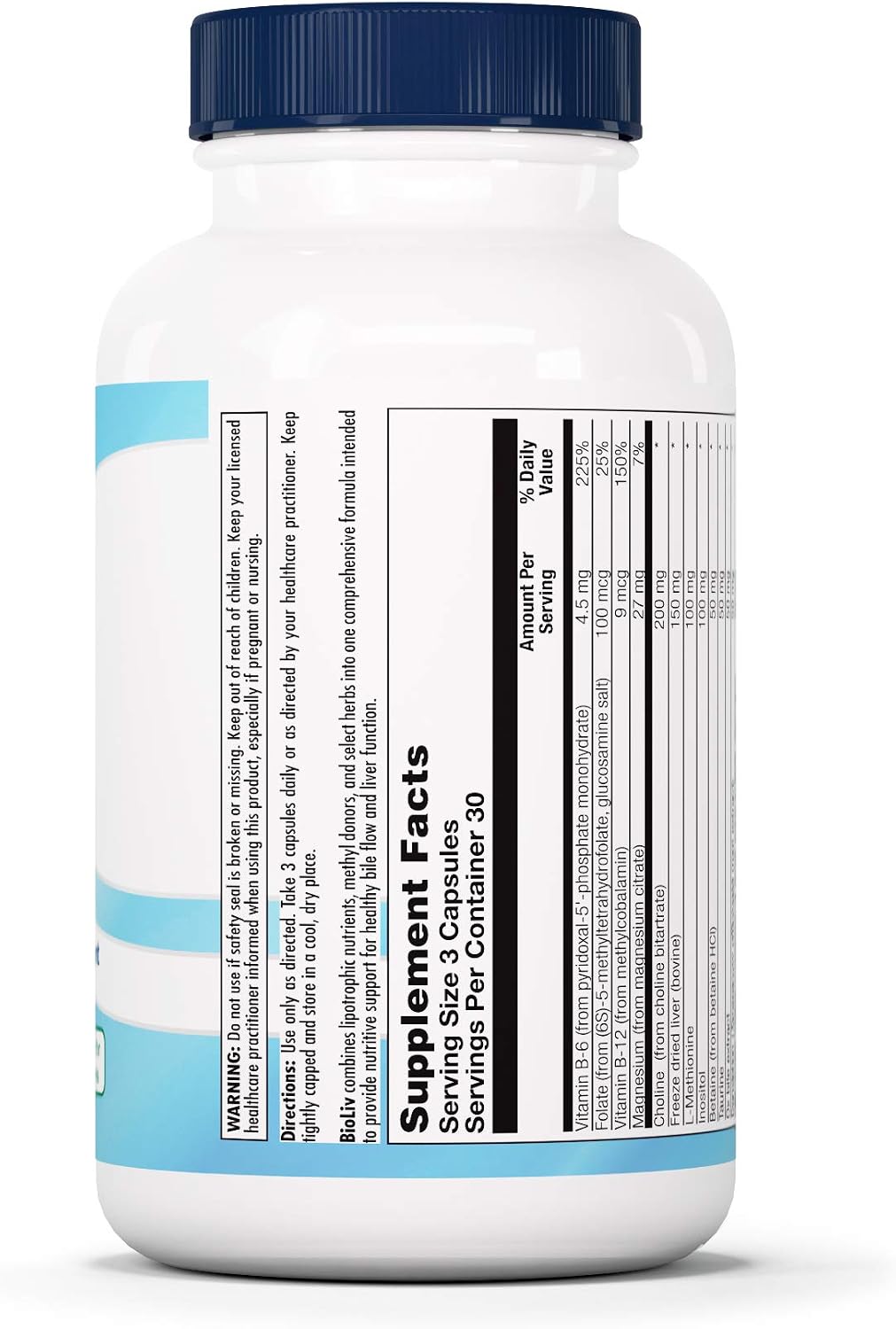 Nutra Biogenesis BioLiv - Betaine HCL Digestive Supplement with Dandelion Root, Choline & Beet - 90 Capsules - görsel 3