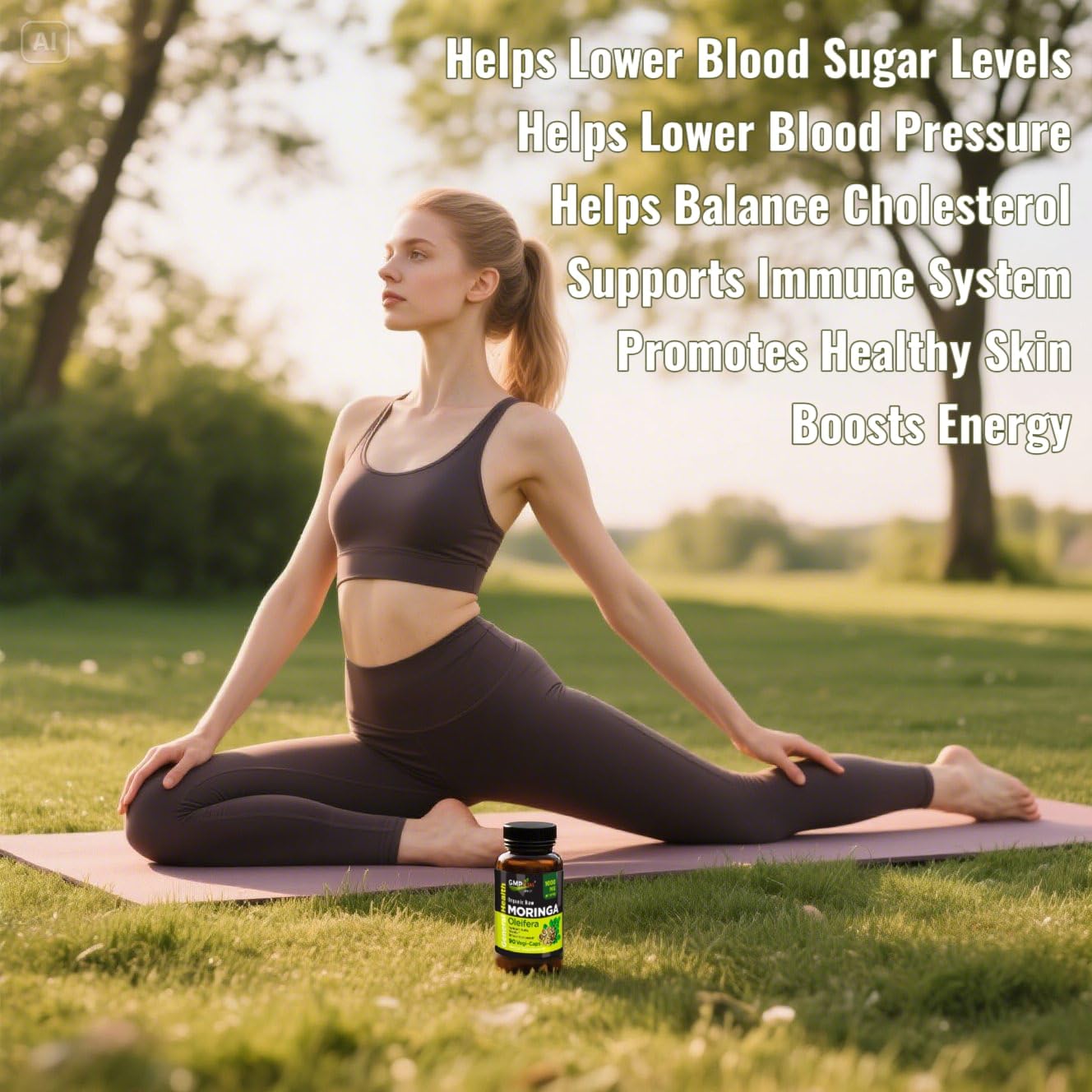 Organic Moringa Capsules 1000mg - Pure Moringa Leaf Food Supplement for Energy, Immune and Skin Support - görsel 7