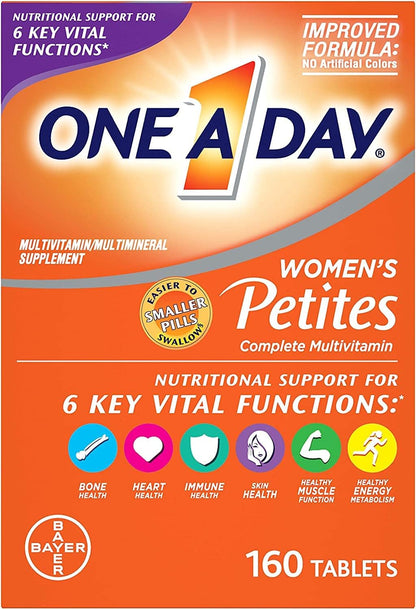 One A Day Women's Petites Multivitamin, Easy-to-Swallow Small Tablets, 160 Tablets