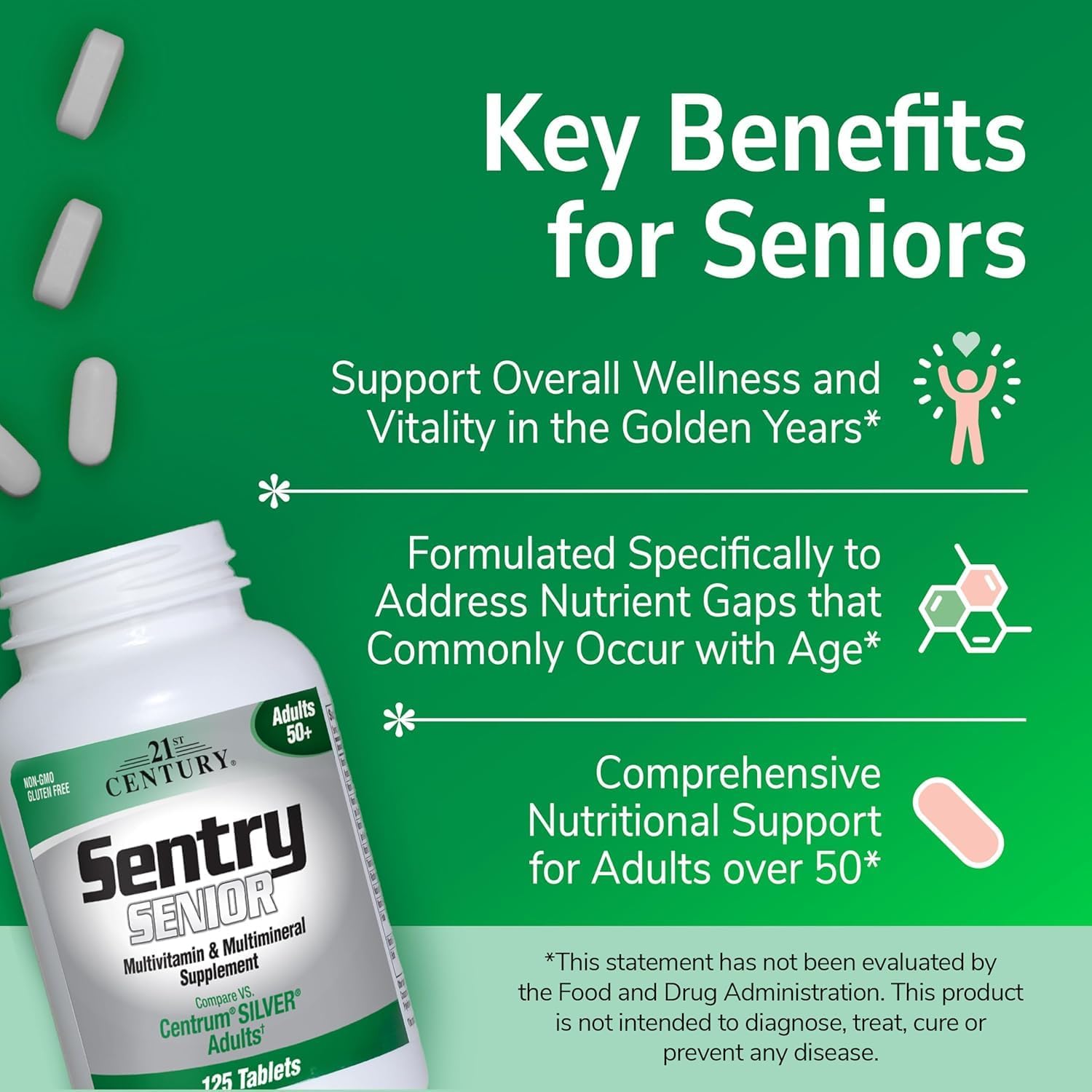 21st Century Sentry Senior 50+ Tablets 100 Tablets (Pack of 2) - görsel 4