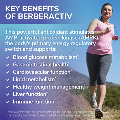 Tesseract Medical Research BerberActiv-QR Berberine Supplement - 350 mg, 90 Vegetarian Capsules