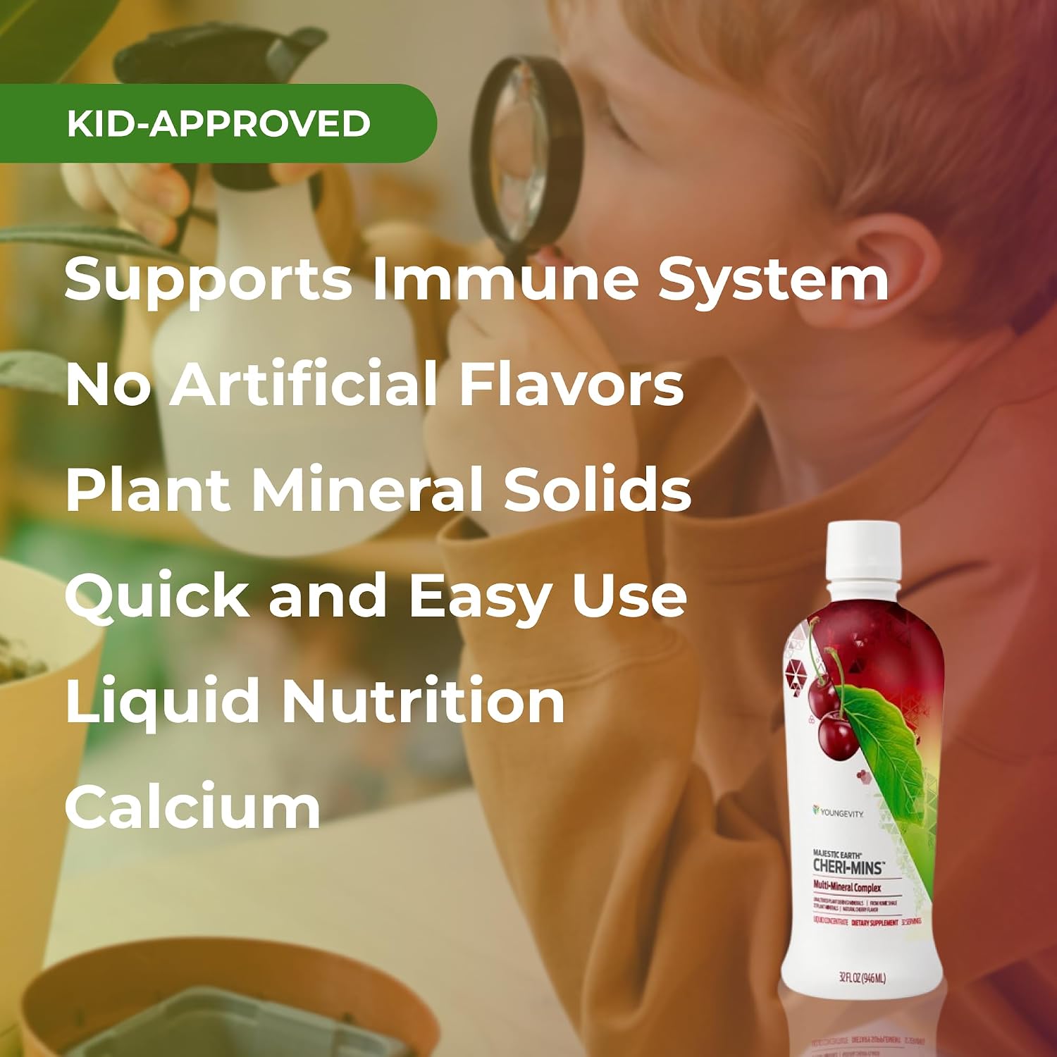 Youngevity Cheri-Mins Plant-Derived Liquid Minerals - 77+ Trace Minerals - Colloidal Humic Shale - 946 ml (32 fl oz) - görsel 4