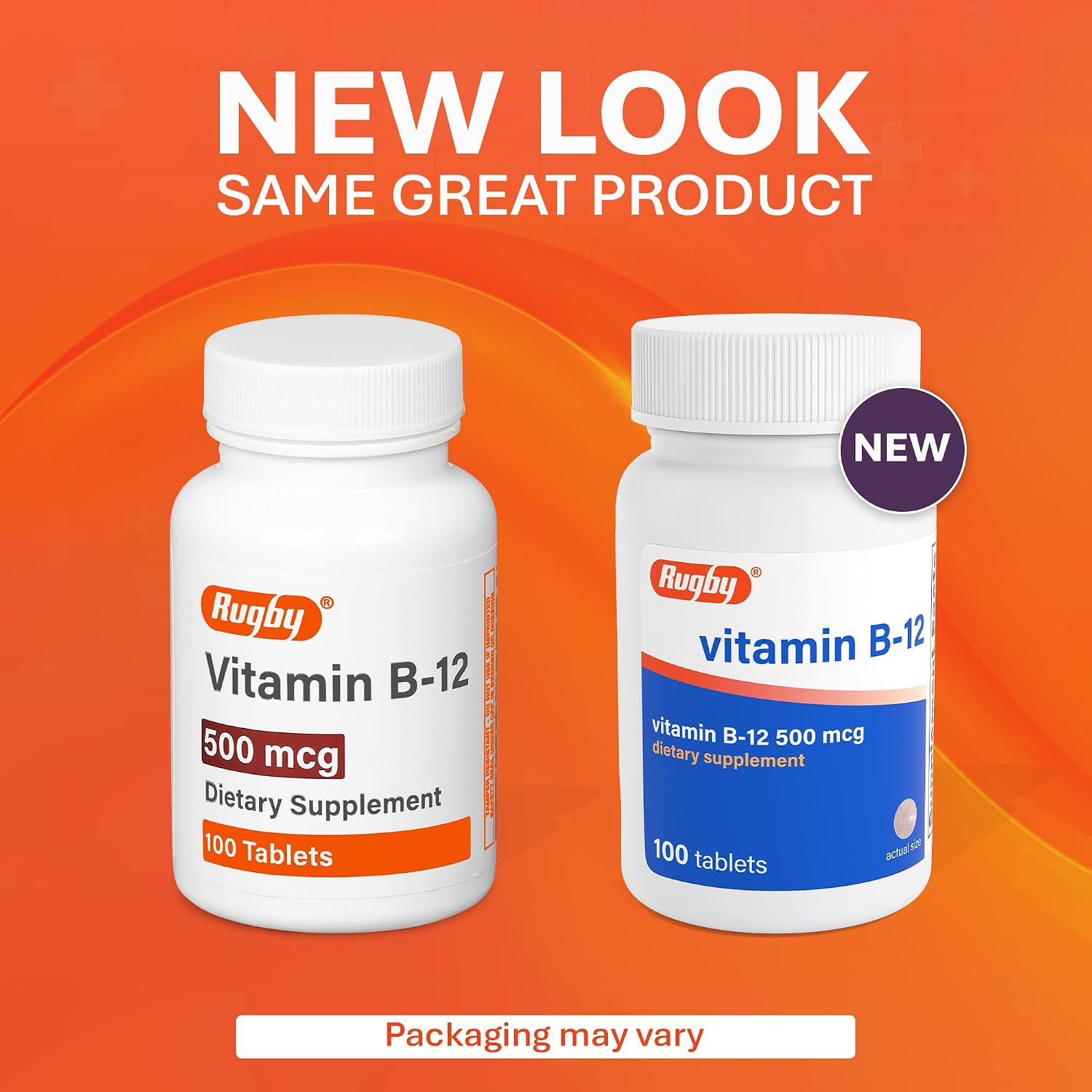 Rugby Vitamin B12 500 mcg Supplement – 100 Tablets - görsel 3