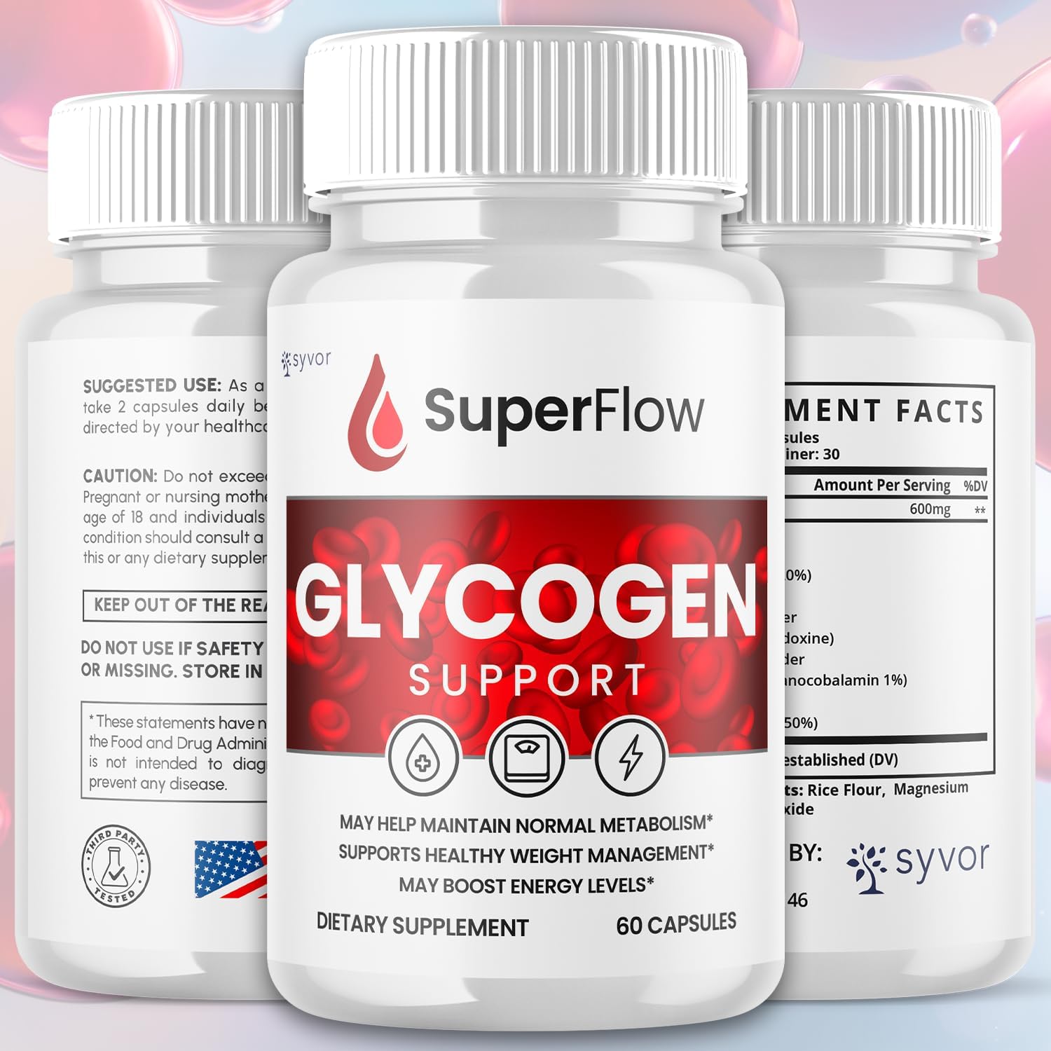 Super Flow Glycogen Support, Official SuperFlow Advanced Formula Glyco Optimiser Capsules, All Natural Super Flow Glycogen Capsules, Daily Food Supplement to Support Healthy Balance (60 Capsules) - görsel 2
