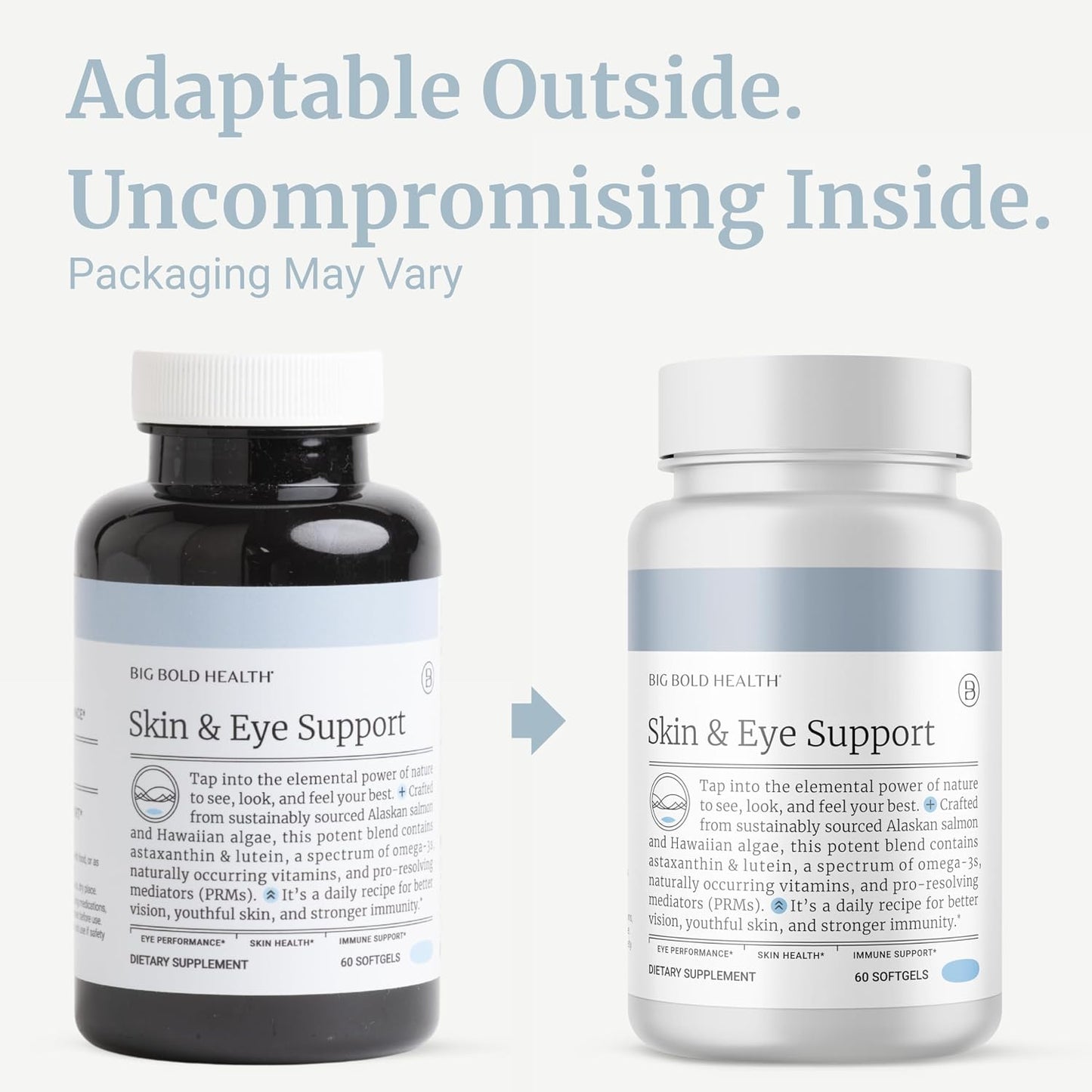 BIG BOLD HEALTH Skin & Eye Support - Omega-3 Complex with Alaskan Salmon Oil, DHA, Astaxanthin & Lutein for Healthy Eyes & Skin - 60 Softgels - görsel 9