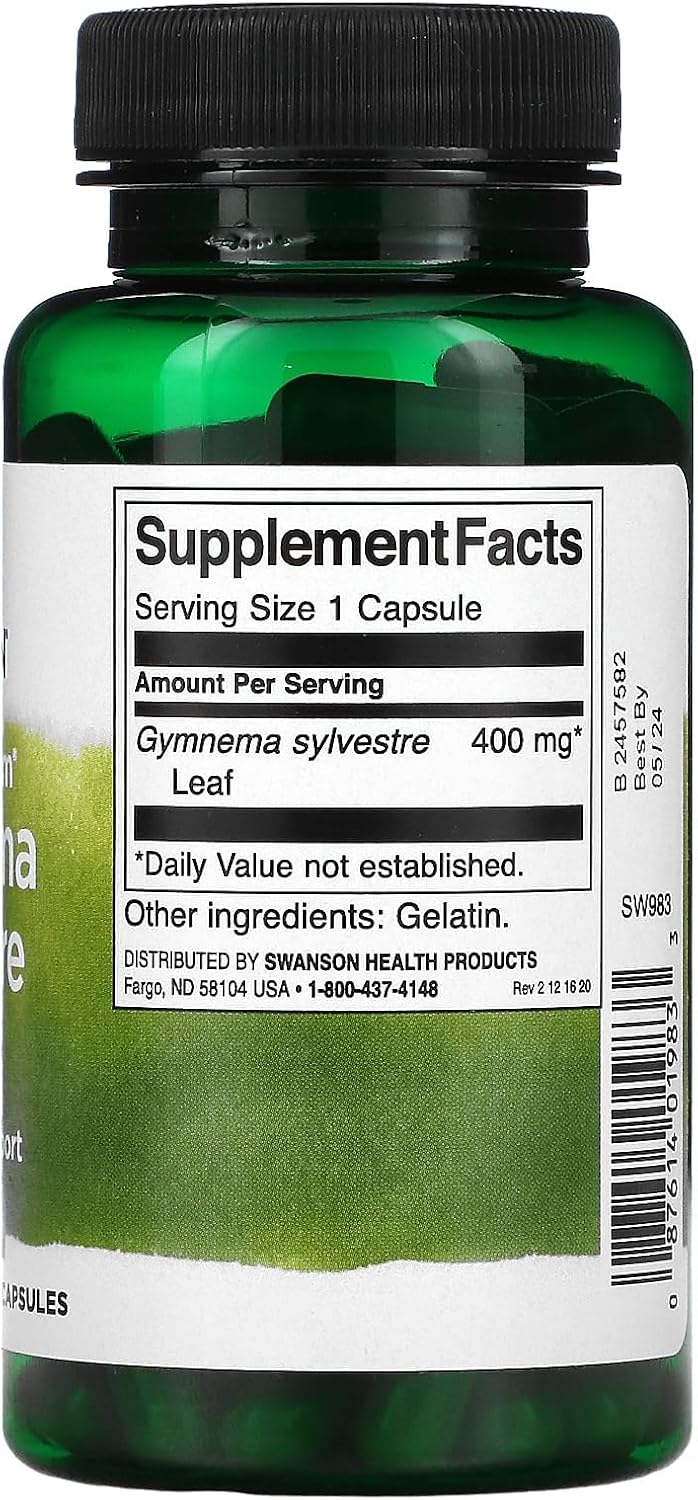 Swanson Full Spectrum Gymnema Sylvestre Leaf - Traditional Ayurvedic Herb - 100 Capsules (3 Pack) - görsel 2