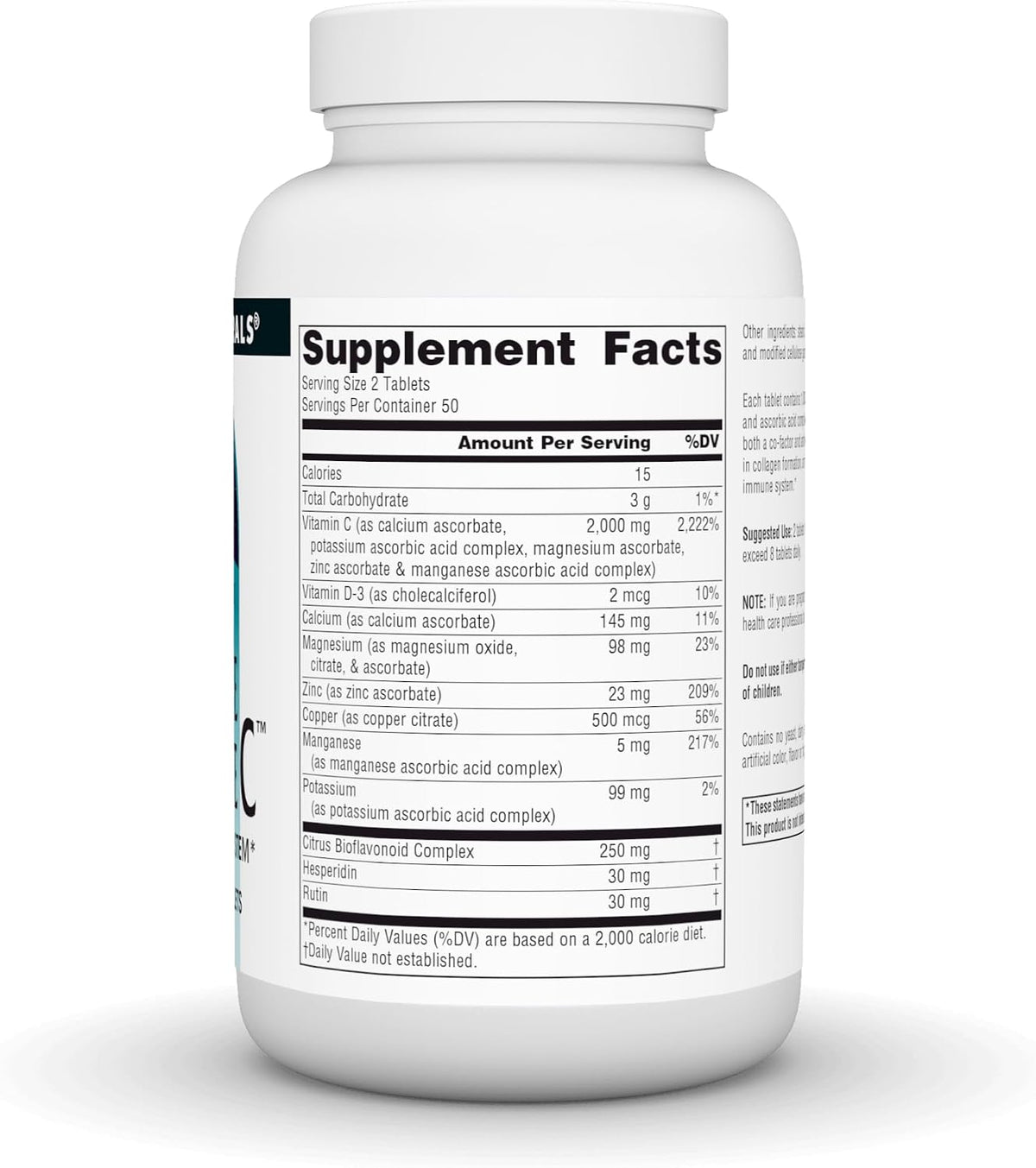 Source Naturals Ultimate Ascorbate C – 2000 mg Vitamin C – 100 Tablets - görsel 3