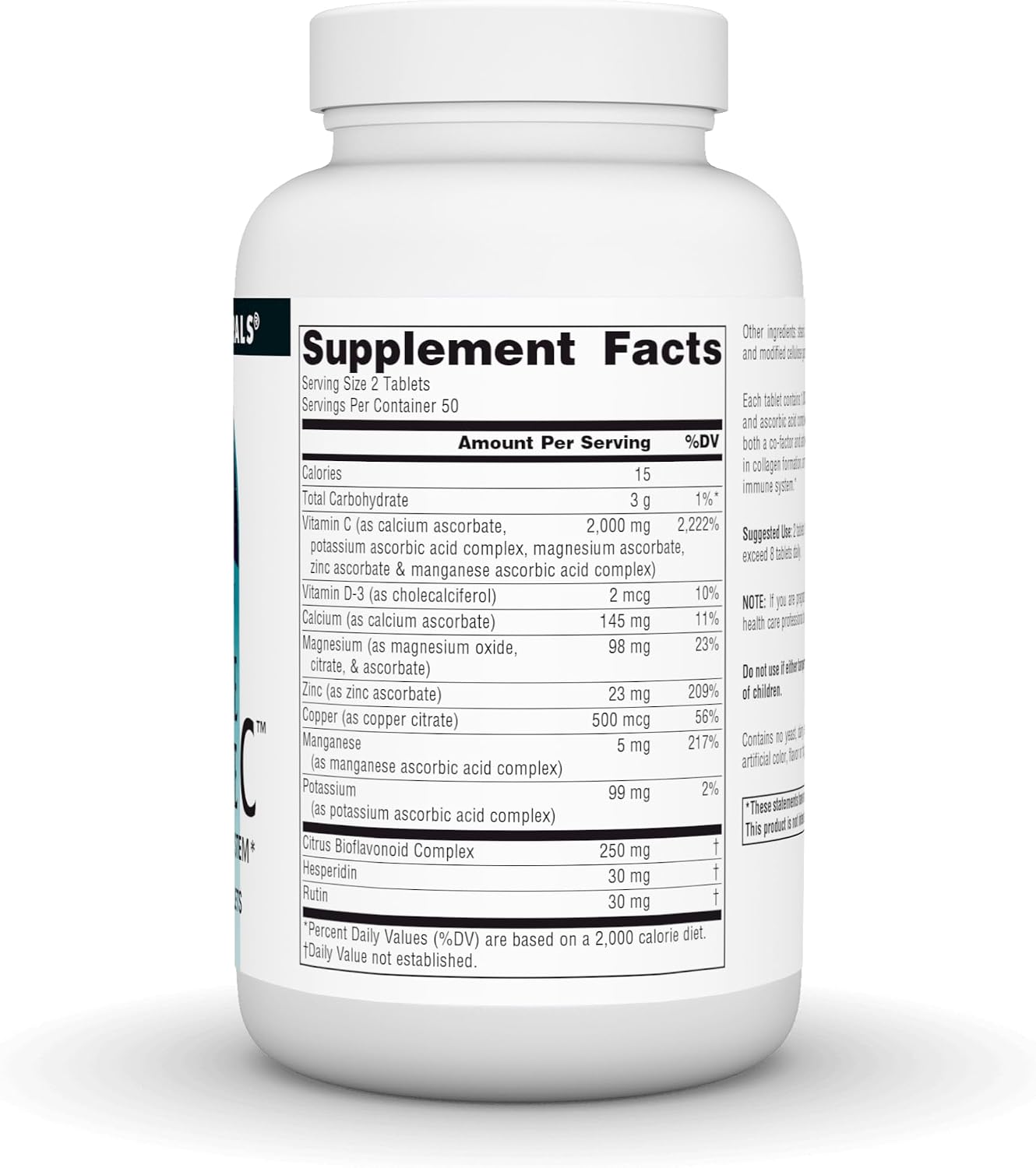 Source Naturals Ultimate Ascorbate C – 2000 mg Vitamin C – 100 Tablets - görsel 3