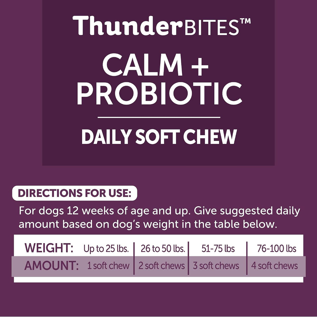ThunderBites Calm + Probiotics for Dogs Daily Supplement Soft Chews, 90 Chews - görsel 6
